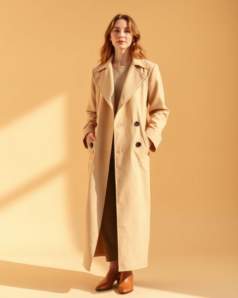 Trench Coat Longo Bege